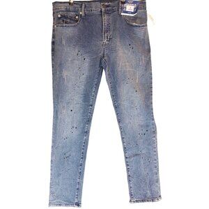 Arizona Jean Co Mens Skinny Jeans Distressed Faux Paint Splatter Jeans 36x30 NWT